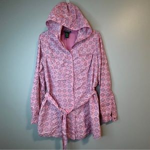 L.L.Bean Women's White and Pink Lightweight Jacket Large